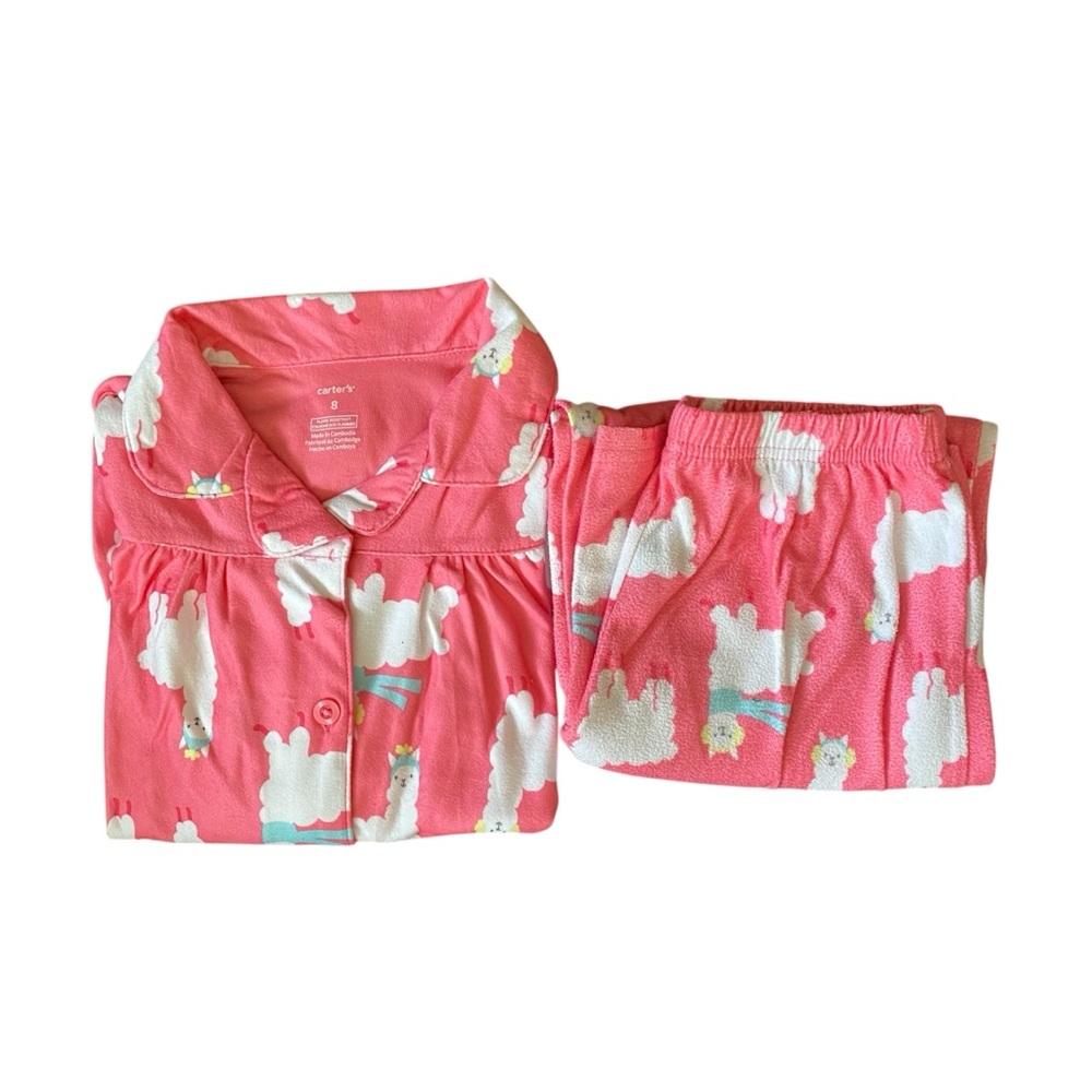 NWT Carter's Pink Llama Pajama Set Size 8